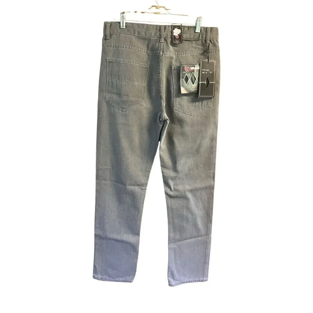 Eddie Domani Mens Straight Jeans Gray Sz 32/32 NWT